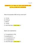 CHEMISTRY 101 FINAL IVY TECH 2026 BRAND NEW  ACTUAL EXAM WITH ANSWERS&period;  
