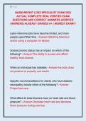 NASM WEIGHT LOSS SPECIALIST EXAM 2026  ACTUAL COMPLETE REAL VERIFIED EXAM  QUESTIONS AND CORRECT ANSWERS &lpar;VERIFIED  ANSWERS&rpar; ALREADY GRADED A&plus; &vert; NEWEST EXAM&excl;&excl;&excl;