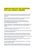 DANB RHS PRACTICE TEST QUESTIONS WITH 100&percnt; CORRECT ANSWERS