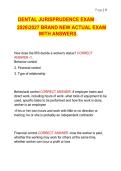 DENTAL JURISPRUDENCE EXAM   20262027 BRAND NEW ACTUAL EXAM  WITH ANSWERS&period;