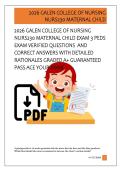 2026 GALEN COLLEGE OF NURSING  NURS230 MATERNAL CHILD EXAM 3 PEDS  EXAM VERIFIED QUESTIONS  AND  CORRECT ANSWERS WITH DETAILED  RATIONALES GRADED A&plus; GUARANTEED  PASS ACE YOUR EXAM 