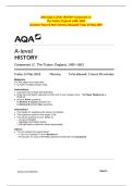 2025 AQA A-LEVEL HISTORY Component IC The Tudors&colon; England&comma; 1485-1603 Question Paper & Mark Scheme &lpar;Merged&rpar; Friday 23 May 2025