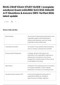 RIMS-CRMP EXAM STUDY GUIDE &vert; &lpar;complete solutions&rpar; Exam&vert; ASSURED SUCCESS &vert;GRADE A&plus;&excl;&excl; &vert;Questions & Answers 100&percnt; Verified 2026 latest update