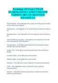 Psychology 101 Exam 1 EXAM ELABORATIONS LATEST UPDATED VERSION 100&percnt; GUARANTEED &lpar;GRADED A&plus;&rpar;