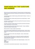 DANB RADIOLOGY TEST QUESTIONS AND ANSWERS 