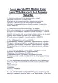 Social Work ASWB Masters Exam Guide With Questions And Answers 2026&sol;2027