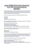 Latest ASWB Written Exam Questions And 100&percnt; Accurate Solutions 2026&sol;2027