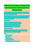 NURS126 PHARMACOLOGY IN NURSING COMPLETE GENERAL EXAM STUDY GUIDE 2026&sol;2027 WITH VERIFIED QUESTIONS AND ANSWERS &vert;&vert; GUARANTEED PASS &vert; NEWEST VERSION