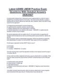 Latest ASWB LMSW Practice Exam Questions With Detailed Answers 2026&sol;2027