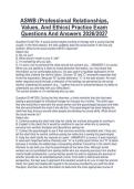 ASWB &lpar;Professional Relationships&comma; Values&comma; And Ethics&rpar; Practice Exam Questions And Answers 2026&sol;2027