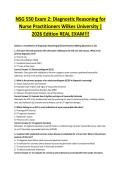 NSG 550 Exam 2&colon; Diagnostic Reasoning for Nurse Practitioners Wilkes University &vert; 2026 Edition REAL EXAM&excl;&excl;&excl;