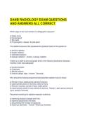 DANB RADIOLOGY EXAM QUESTIONS AND ANSWERS ALL CORRECT 