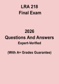 LRA 218 Final Exam Review PDF &vert; Comprehensive Practice Test & Study Guide