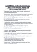ASWB Exam Study &lpar;Psychotherapy&comma; Clinical Interventions&comma; And Case Management&rpar; 2026&sol;2027
