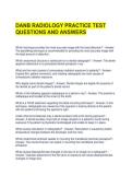 DANB RADIOLOGY PRACTICE TEST QUESTIONS AND ANSWERS 