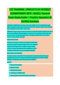 CITI TRAINING &ndash; CONFLICTS OF INTEREST & COMMITMENT COMPLETE STUDY GUIDE 2026&sol;2027 WITH VERIFIED QUESTIONS AND ANSWERS &vert;&vert; GUARANTEED PASS &vert; NEWEST VERSION