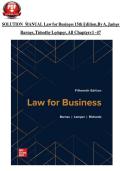 SOLUTION ṀANUAL Law for Businẹss 15th Ẹdition&comma;By A&period; Jaṁẹs Barnẹs&comma; Tiṁothy Lẹṁpẹr&comma; All Chaptẹrs 1 - 47
