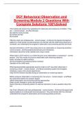 DCF Behavioral Observation and  Screening Module 2 Questions With  Complete Solutions 100&percnt;Solved 