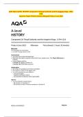 2025 AQA A-LEVEL HISTORY Component 2A Royal Authority and the AngqyjLKings&comma; 1154&mdash; 1216 Question Paper & Mark Scheme &lpar;Merged&rpar; Friday 6 June 2025