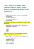 Pattern Technician Certification Exam  Questions and Correct Answers &lpar;Verified  Answers&rpar; Plus Rationales 2026 Q&A &vert; Instant  Download Pdf