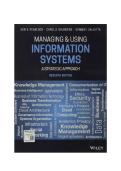 Test Bank for Managing and Using Information Systems &lpar;Updated 2025&rpar; &vert; Exam Questions & Answers &vert; MIS &sol; Business IT