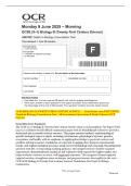 GCSE BIOLOGY B &lpar;TWENTY FIRST CENTURY SCIENCE&rpar; &mdash; Actual June 2025 PAST PAPER&colon; Depth in Biology &lpar;Foundation Tier&rpar;&period; All Assessment Questions & Mark Scheme &lbrack;OCR J257&sol;02&rsqb; Exam Resource Summary The GCSE &lpar;9-1&rpar; Biology B &lpar;Twenty First Century Science&rpar; June 2025 F