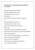 WATER LEVEL 3 QUESTIONS WITH COMPLETE SOLUTIONS