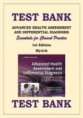 TEST BANK For Advanced Health Assessment and Differential Diagnosis Essentials for Clinical Practice 1st Edition Myrick&comma; Verified Chapters 1 - 12&comma; Complete Newest Version