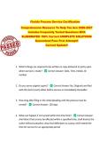 Florida Process Service Certification  Comprehensive Resource To Help You Ace 2026-2027  Includes Frequently Tested Questions With  ELABORATED 100&percnt; Correct COMPLETE SOLUTIONS  Guaranteed Pass First Attempt&excl;&excl;  Current Update&excl;&excl; 