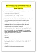 Wellness and Health Assessment Exam 1 with all Correct & 100&percnt; Verified Answers &vert;Latest Update &vert;Already Graded A&plus;