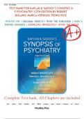 Kaplan & Sadock&rsquo;s Synopsis of Psychiatry 12th Edition &lpar;2023&rpar; &ndash; Complete Test Bank