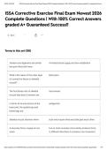 ISSA Corrective Exercise Final Exam Newest 2026 Complete Questions &vert; With 100&percnt; Correct Answers graded A&plus; Guaranteed Success&excl;&excl;