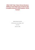 WGU C207 Task 1 Data-Driven Decision Making&colon; Linear Regression Analysis with Complete Solutions 2026 Update &vert; 100&percnt; Correct
