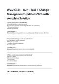 WGU C721 &ndash; NJP1 Task 1 Change Management &vert; Complete Solution &vert; Latest Update 2026 &vert; GRADED A&plus; &vert; Performance Task Guide PDF