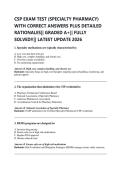 CSP EXAM TEST &lpar;SPECIALTY PHARMACY&rpar;  WITH CORRECT ANSWERS PLUS DETAILED  RATIONALES&vert;&vert; GRADED A&plus;&vert;&vert; FULLY  SOLVED&excl;&excl;&vert;&vert; LATEST UPDATE 2026
