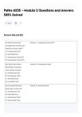 Patho 6030 - Module 2 Questions and Answers 100&percnt; Solved