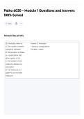 Patho 6030 - Module 1 Questions and Answers 100&percnt; Solved