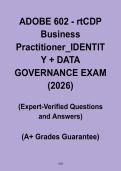 ADOBE 602 rtCDP Business Practitioner&colon; Identity & Data Governance Exam PDF &vert; Study Guide & Practice Questions