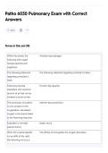 Patho 6030 Pulmonary Exam with Correct Answers