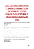 ARRT TEST PREP LIMITED X-RAY CORE REAL EXAM QUESTIONS WITH DETAILED VERIFIED ANSWERS ALREADY GRADED A&plus; LATEST VERSION 2026 BRAND NEW&excl;