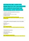 ELECTROLYSIS IBEC&plus;LASER STATE  BOARD PRACTICE TEST 2026 QUESTIONS  WITH COMPLETE SOLUTIONS PLUS  RATIONALES&vert;&vert; LATEST UPDATE 2026