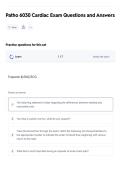 Patho 6030 Cardiac Exam Questions and Answers
