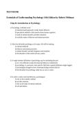 Test Bank for Essentials of Understanding Psychology 14th Edition by Robert S&period; Feldman &vert; Complete Verified Questions 2026 ISBN 9781260829013