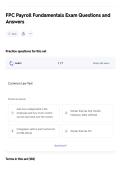 FPC Payroll Fundamentals Exam Questions and Answers