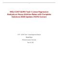 WGU C207 QUM3 Task 1&colon; Linear Regression Analysis on Nurse Attrition Rates with Complete Solutions 2026 Update &vert; 100&percnt; Correct
