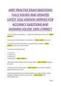 ARRT PRACTICE EXAM QUESTIONS FULLY SOLVED AND UPDATED LATEST 2026 VERSION VERIFIED FOR ACCURACY QUESTIONS AND ANSWERS SOLVED 100&percnt; CORRECT