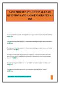 AAMI MORTUARY LAW FINAL EXAM QUESTIONS AND ANSWERS GRADED A&plus; 2026