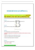 WGU C214 FINANCIAL MANAGEMENT EXAM QUESTION  AND ANSWER LATEST 2025 100&percnt; GUARANTEED PASS