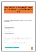 BIOL 200 - UNIT 1&colon; MICROSCOPY EXAM QUESTIONS AND ANSWERS GRADED A&plus; 2026