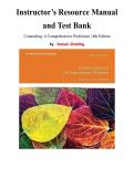 Instructor&rsquo;s Resource Manual and Test Bank for  Counseling&colon; A Comprehensive Profession  8th Edition by Samuel Gladding&comma; Chapter 1-18 &vert; All Chapters